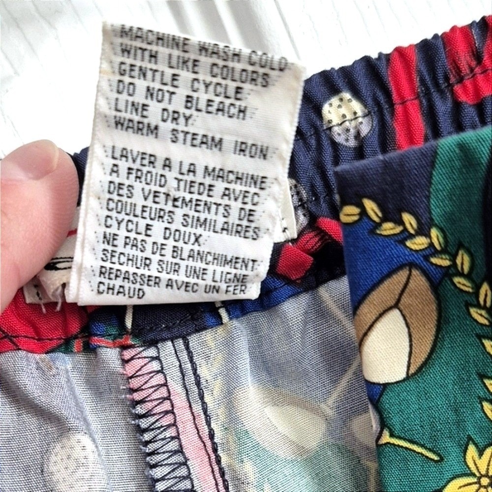 Vintage Talbots Fun Golf Print Pants Navy Blue Rayon Women's Small - Picture 6 of 11